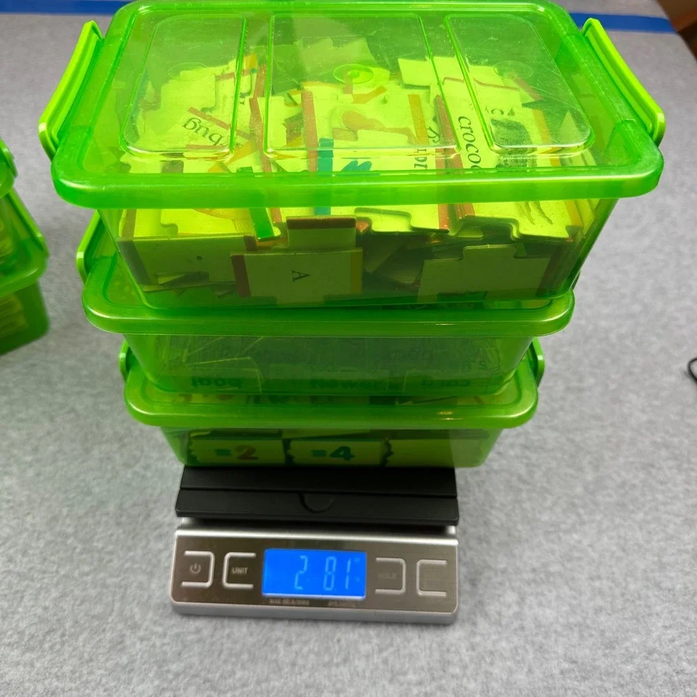 Educational Learning Puzzle Set Sentence Building Math Facts Storage Bins